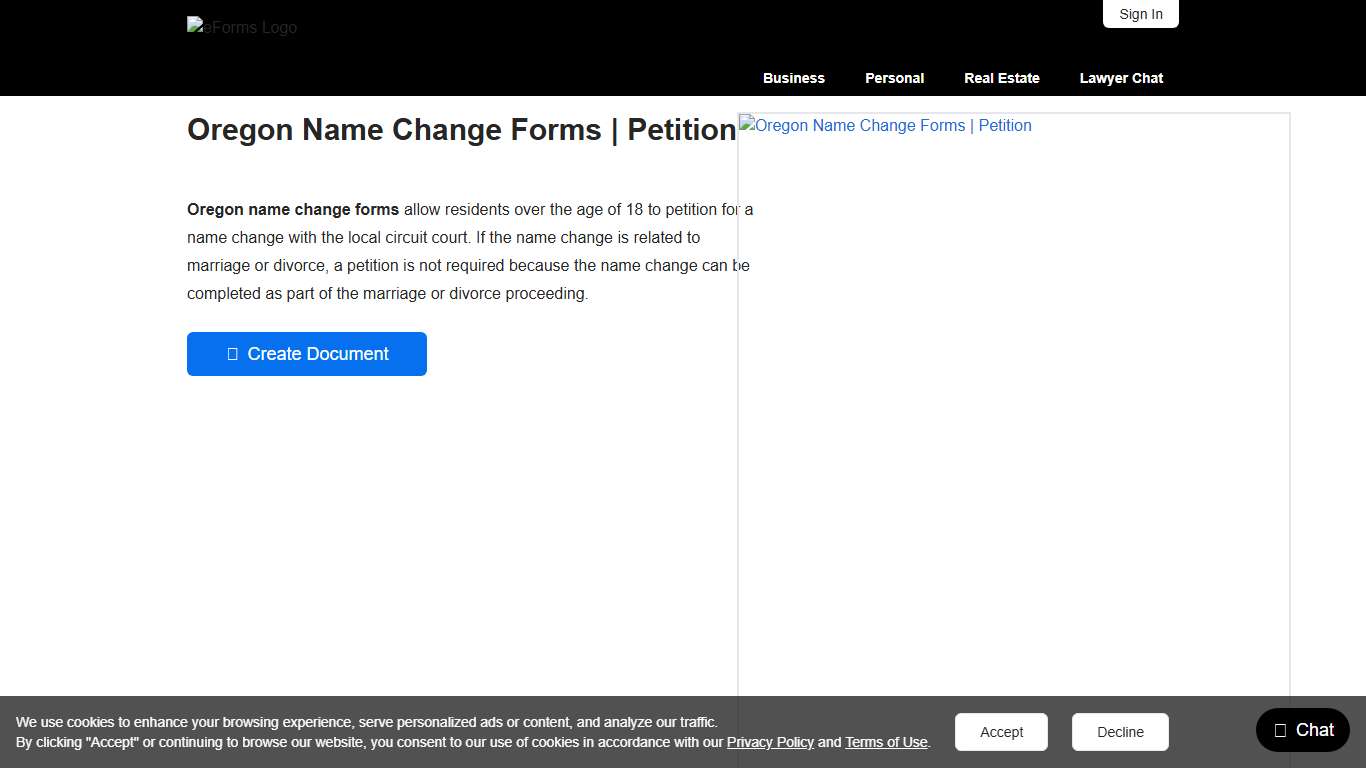 Free Oregon Name Change Forms - PDF – eForms
